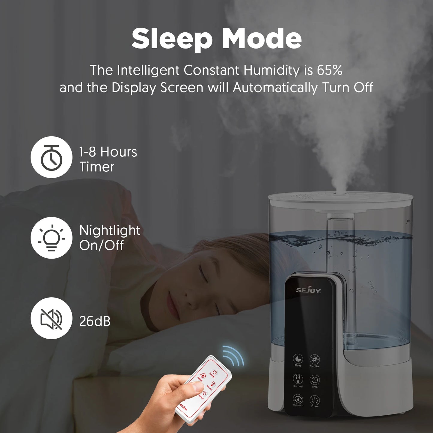 Sejoy Humidifier Aromatherapy Desk With LED Display