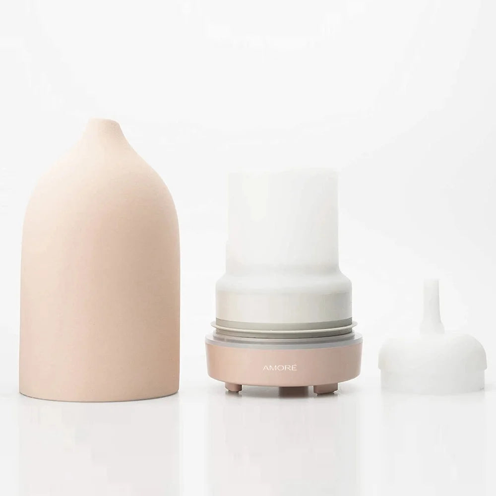 XMSJ Ceramic Ultrasonic Essential Oil Diffuser LED Lights