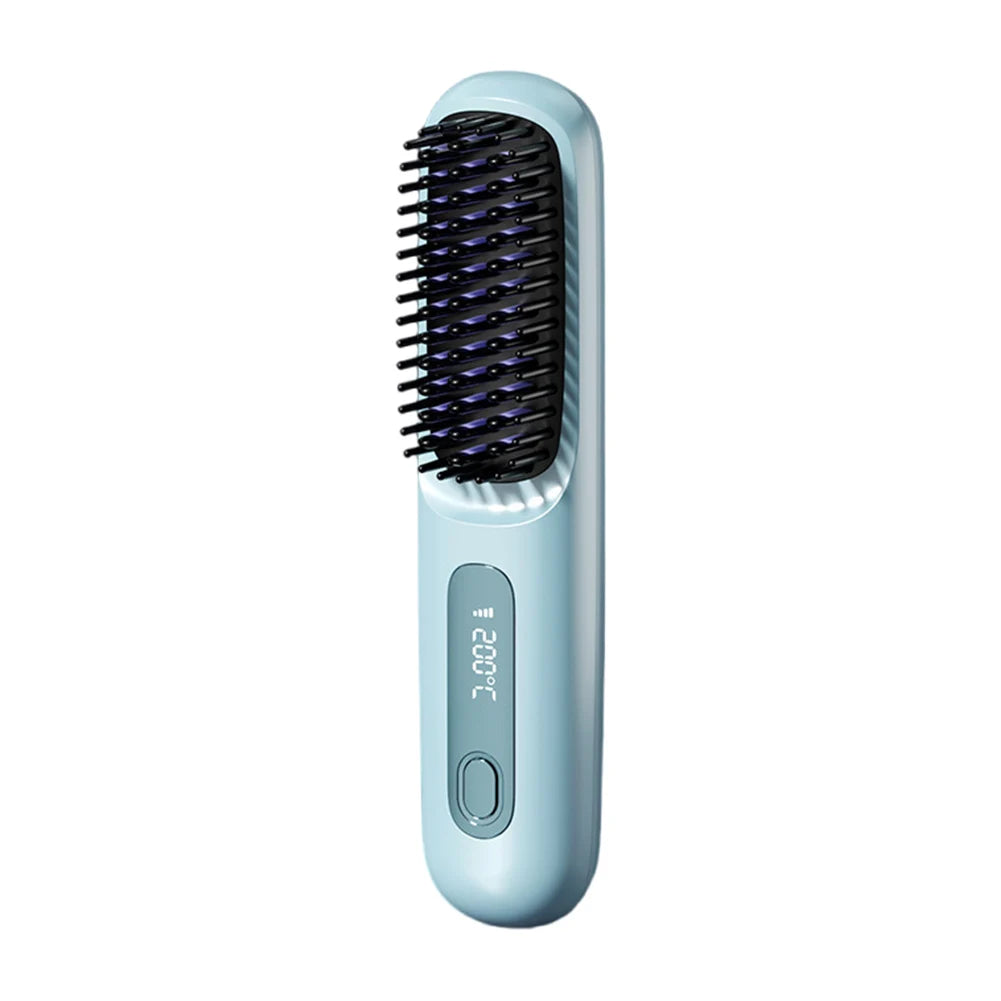 Electric Cordless Hair Straightener Brush Negative Ions