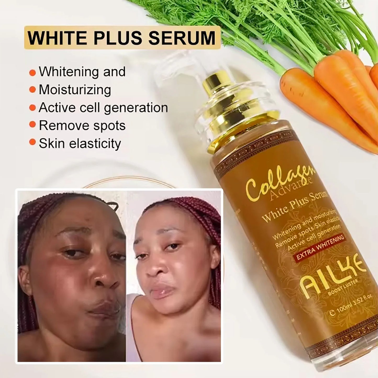 AILKE Skin Whitening Serum Face Body With Collagen