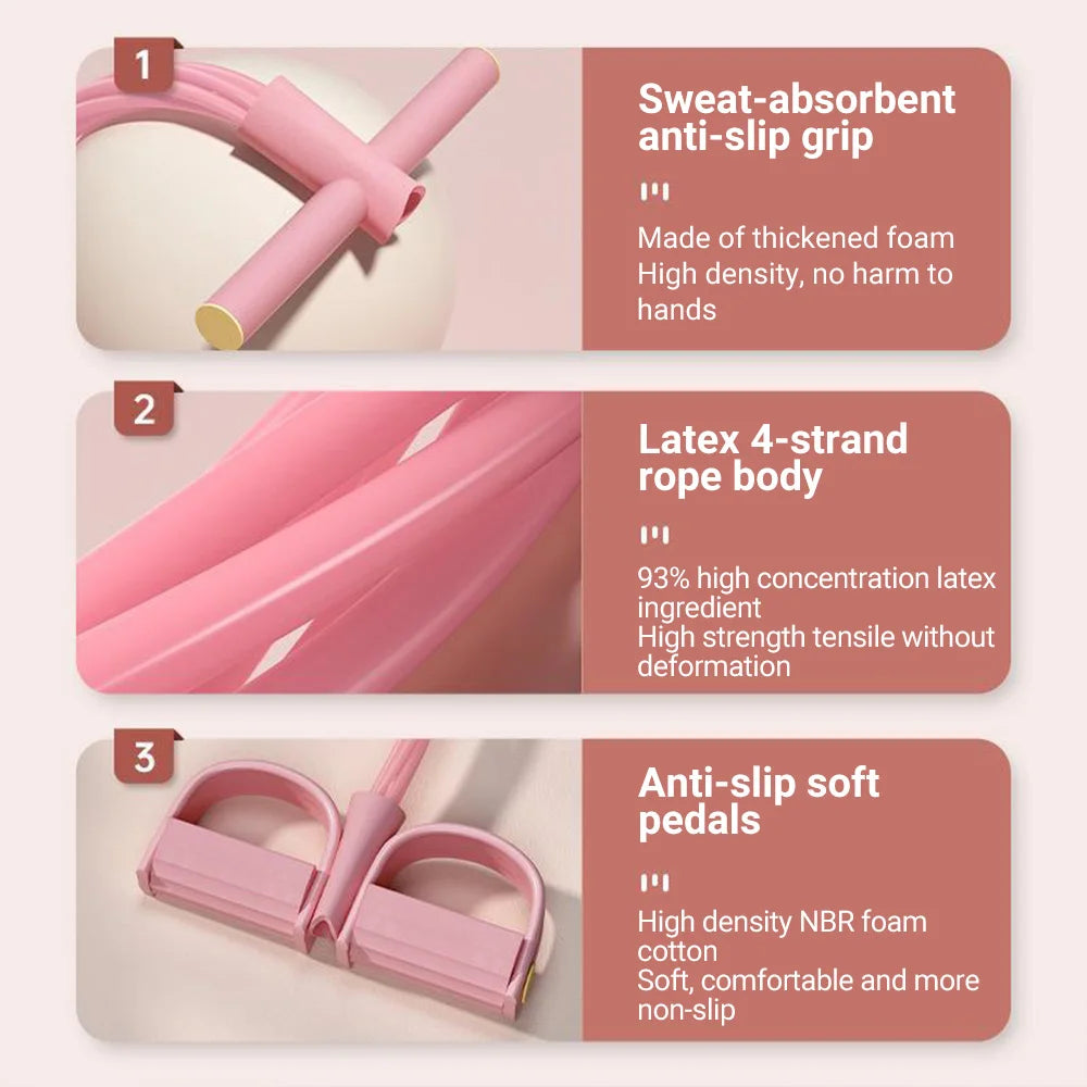 Resistance Band Set 6-Tube Tension Rope for Full-Body Workout