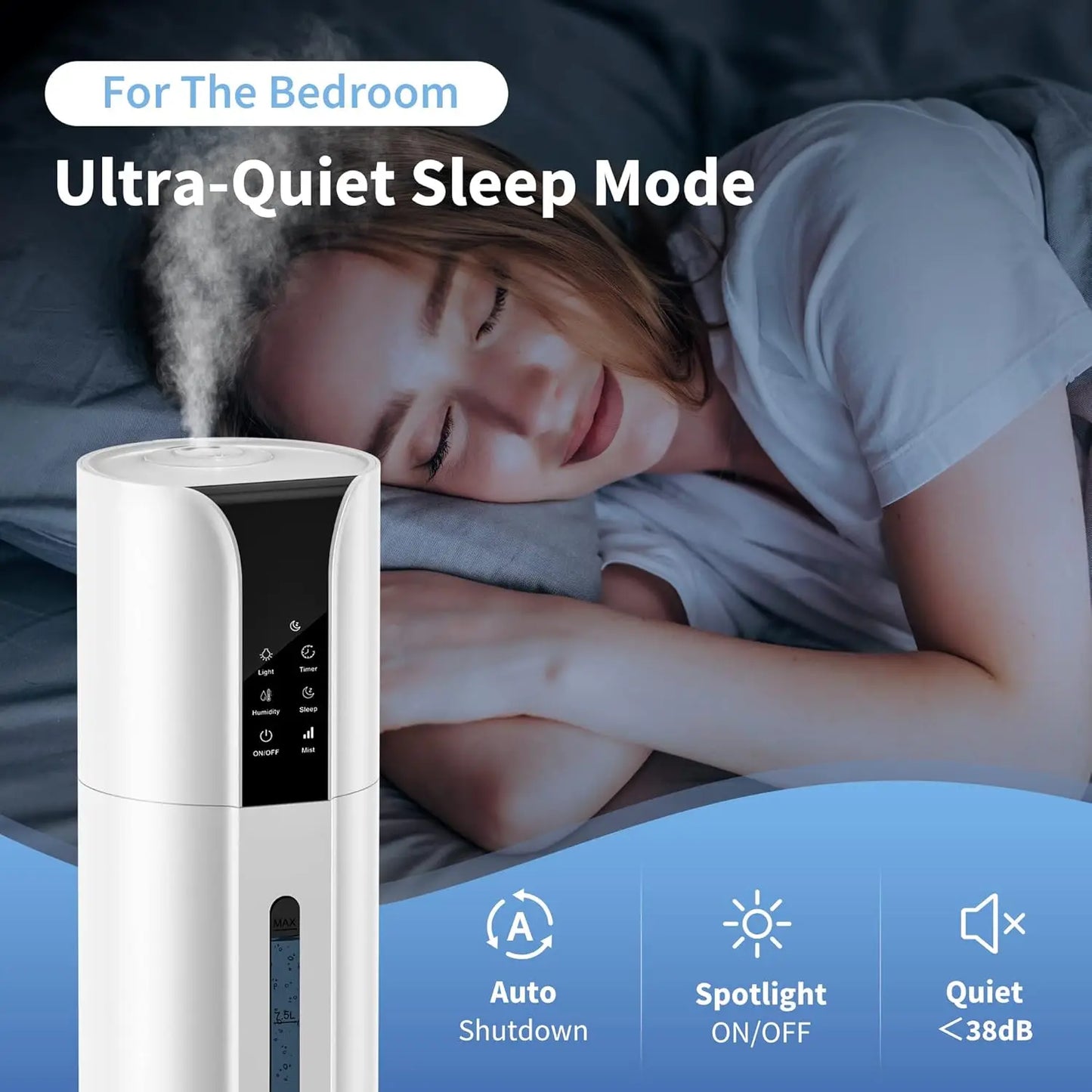 Sejoy Ultrasonic Humidifier Bedroom Essential Oil Remote