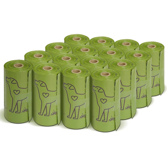Dog Litter Poop Bag Set With Dispenser And Leash Clip