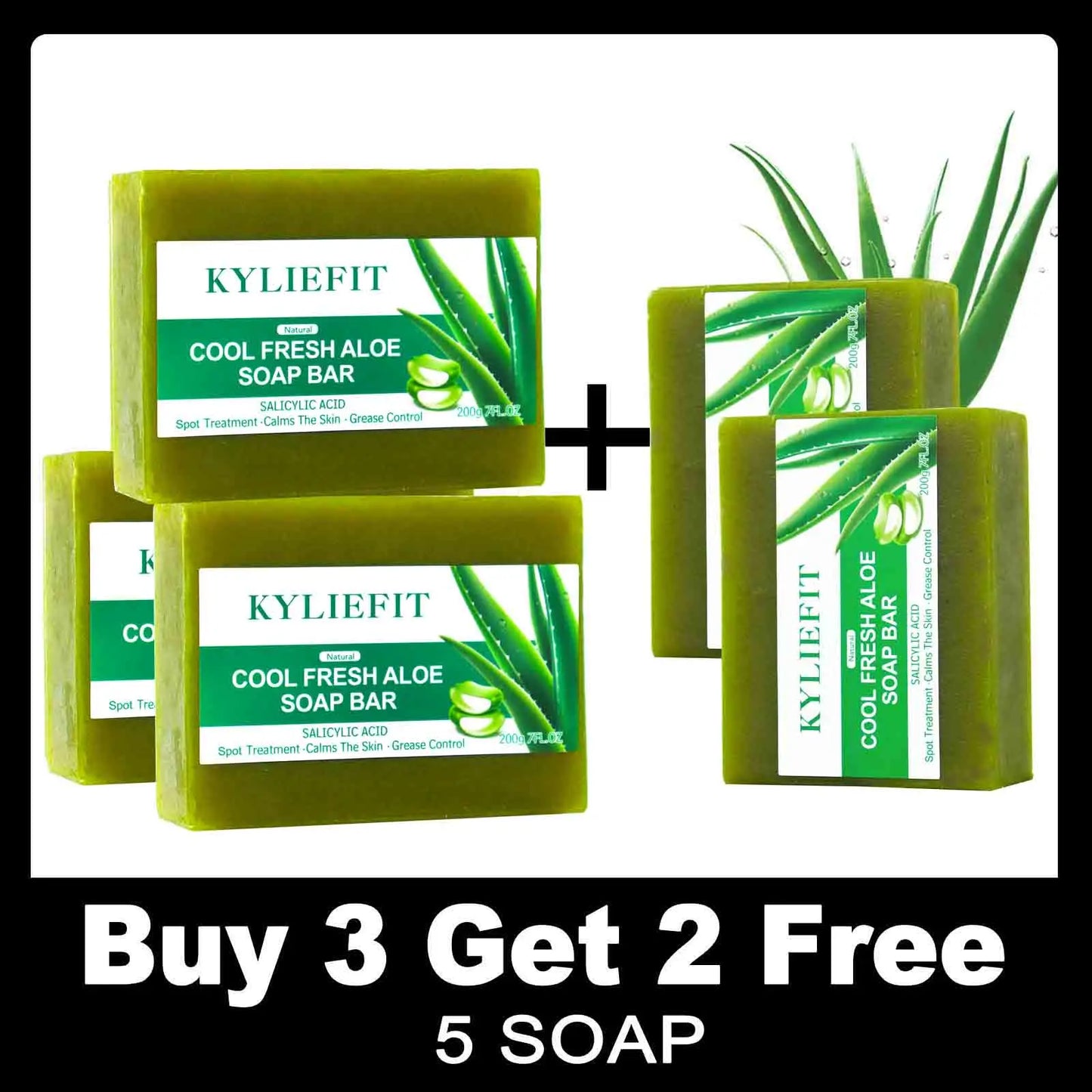 AILKE Aloe Vera Soap Bar Natural Cleansing Brightening