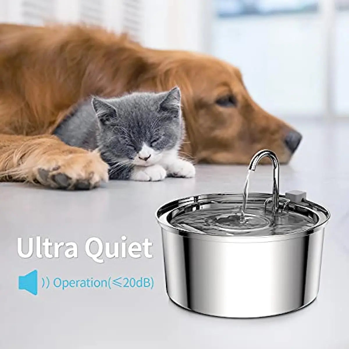 VOFORD Automatic Cat Water Fountain Stainless Steel
