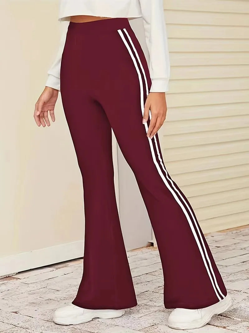 Hebei Zhejiang Striped Yoga Pants Flared Full Length Women