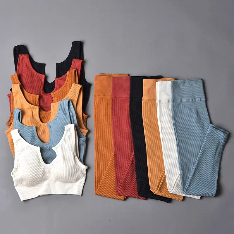 Jiniamour Seamless Sport Yoga Suit Women Gym Workout Set