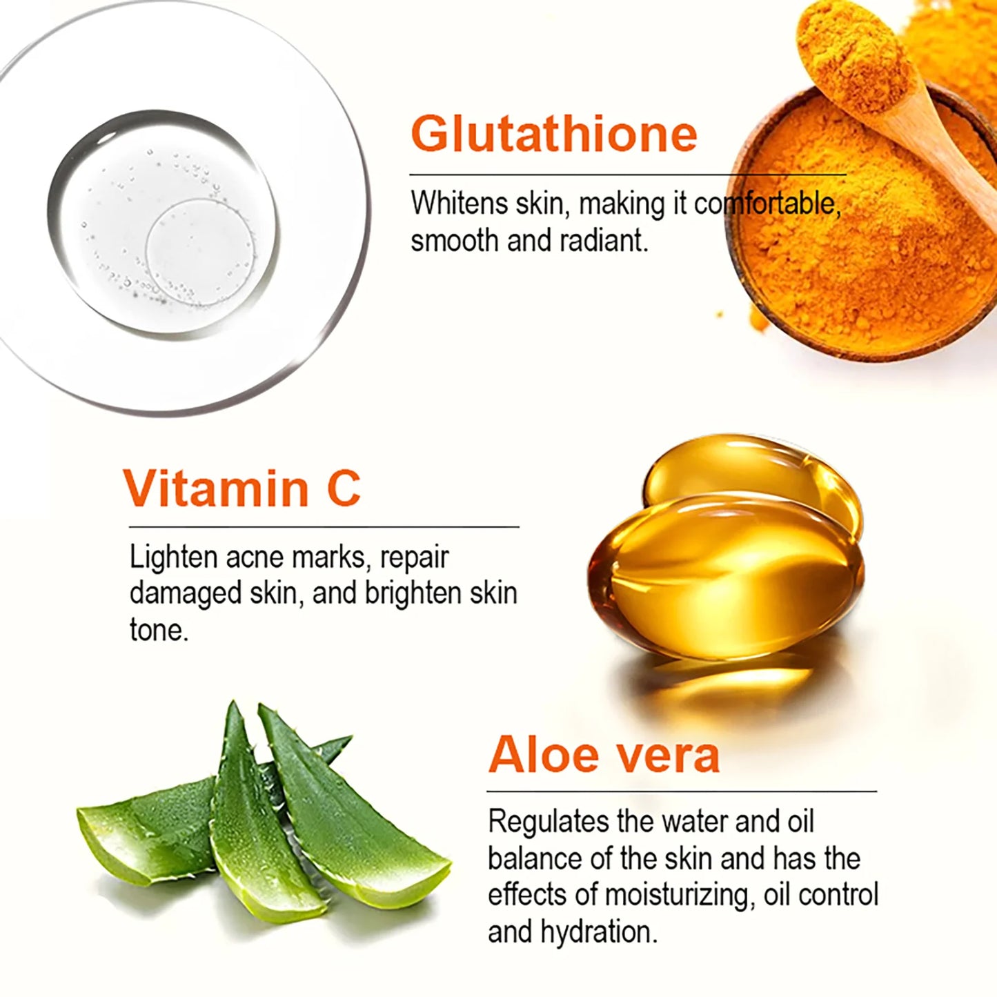 AILKE Turmeric Whitening Skin Care Set With Glutathione Aloe