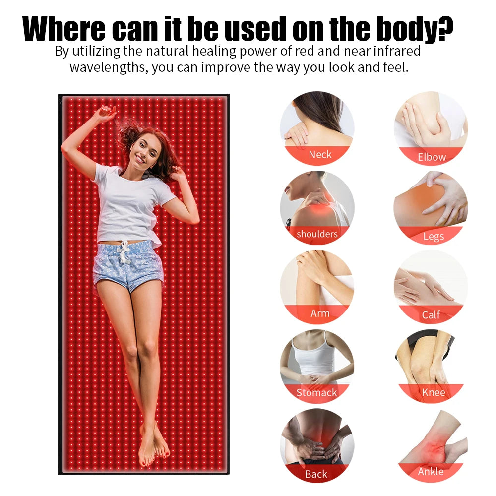 Full Body Red Light Therapy Mat With Near Infrared LEDs