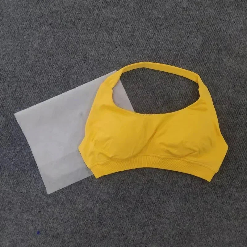 Clothing Impact Sports Bra Seamless Halter Open Back Yoga Top