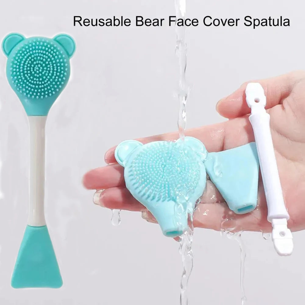 Bear Silicone Double Head Face Mask Brush Exfoliation Tool