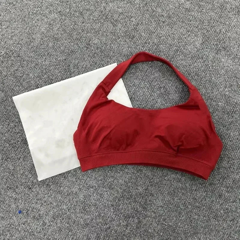 Clothing Impact Sports Bra Seamless Halter Open Back Yoga Top