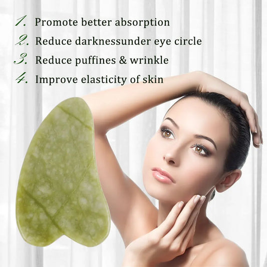 Natural Rose Jade Roller Gua Sha Board Facial Massager