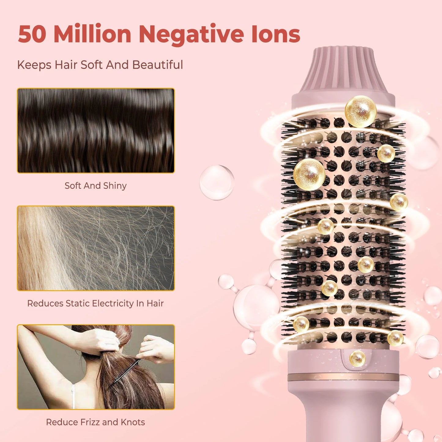 UKLISS Ionic Heated Round Brush For All Hair Types 10 Temp