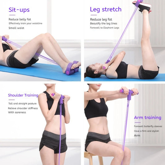 Resistance Band Set 6-Tube Tension Rope for Full-Body Workout