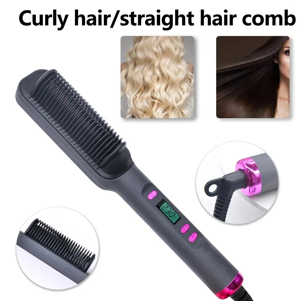 Multifunctional Hot Comb for Hair with Negative Ions
