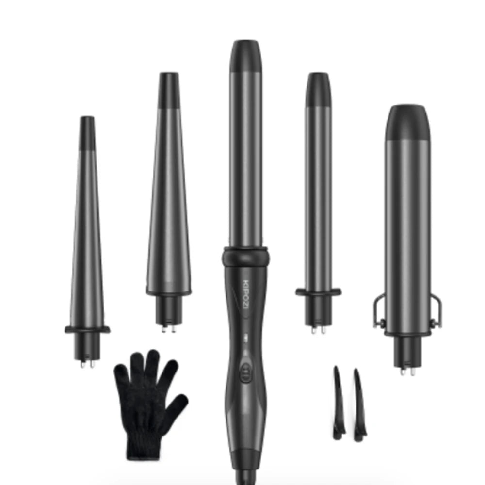 KIPOZI 5 In 1 Hair Curler Set With Replaceable Wands