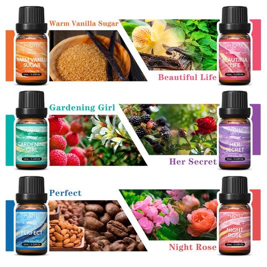 HIQILI Fragrance Oils Gift Set for Aromatherapy Diffusers