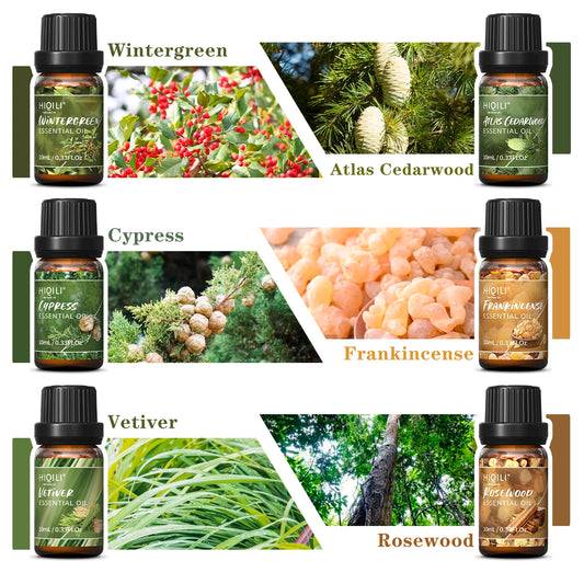 HIQILI Woody Fragrance Oils Set For Diffuser And Candles