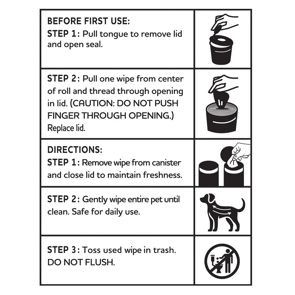 DUTRIEUX Fragrance Free Grooming Wipes For Dogs And Cats