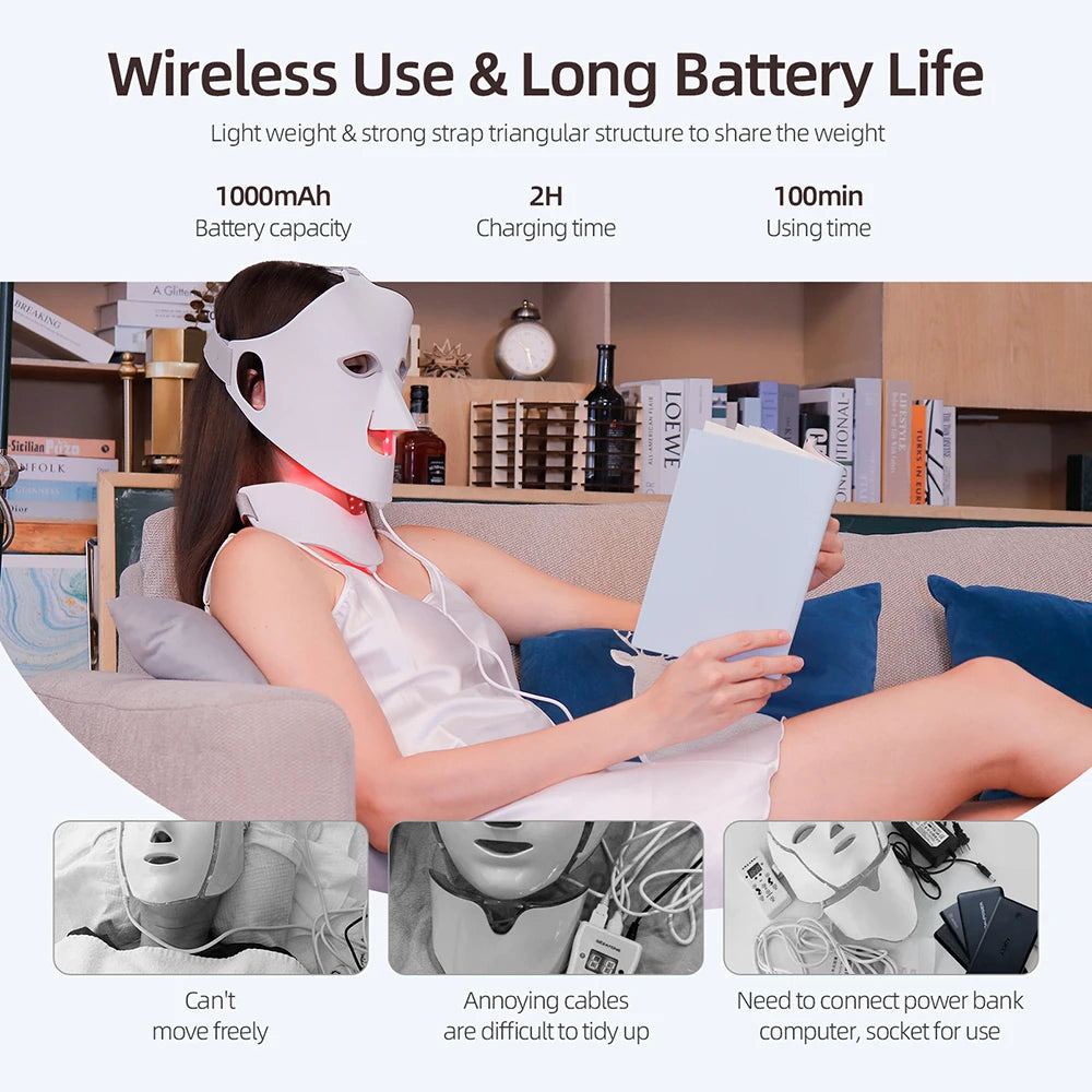 Foreverlily Photon Face Neck LED Mask 3D Silicone Beauty