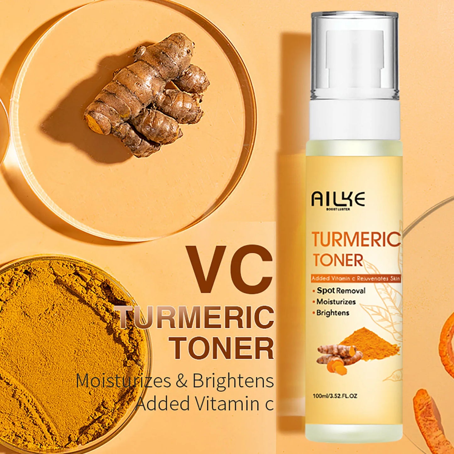 AILKE Turmeric Skin Care Set Brightening Acne Reduction