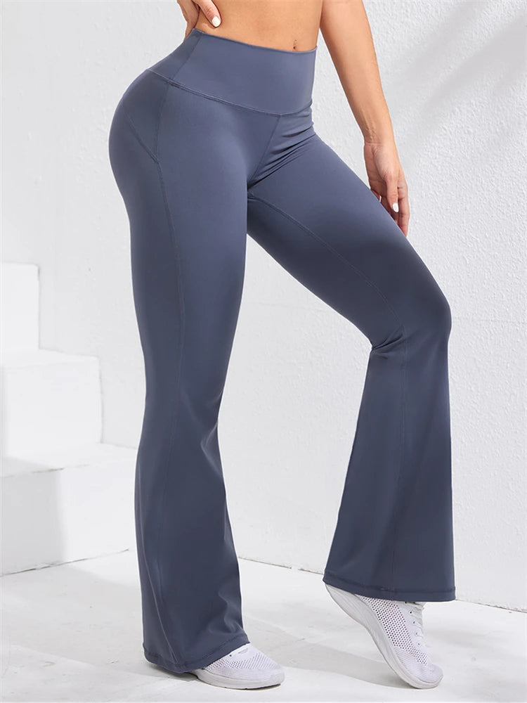 Flare Leggings Yoga Women High Waist Wide Leg Gym Pants