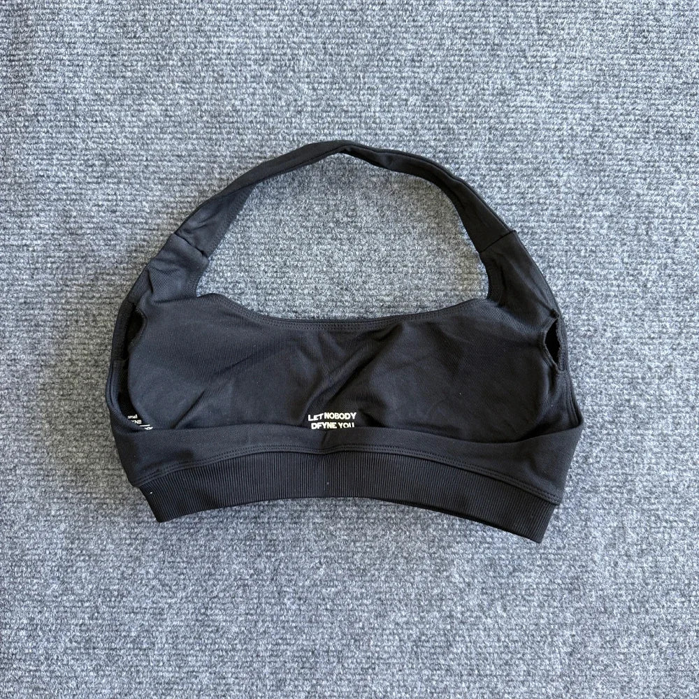 Clothing Impact Sports Bra Seamless Halter Open Back Yoga Top