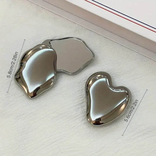 Jetting Heart Shape Makeup Mirror Handheld Rotating