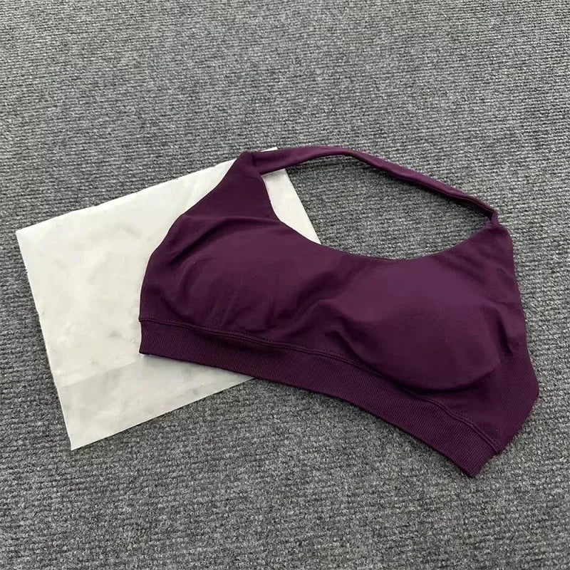 Clothing Impact Sports Bra Seamless Halter Open Back Yoga Top