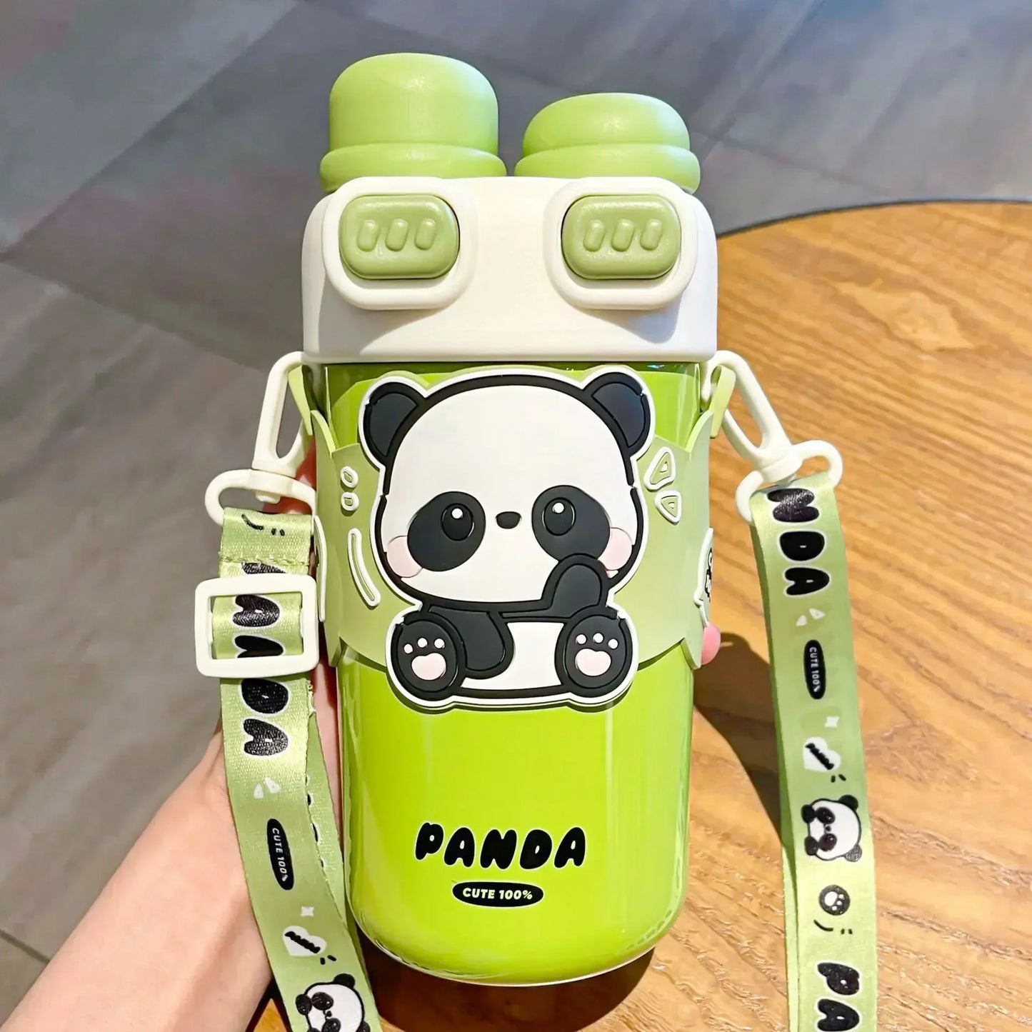 XW Panda Double Lid Insulated Cup 316 Stainless Steel