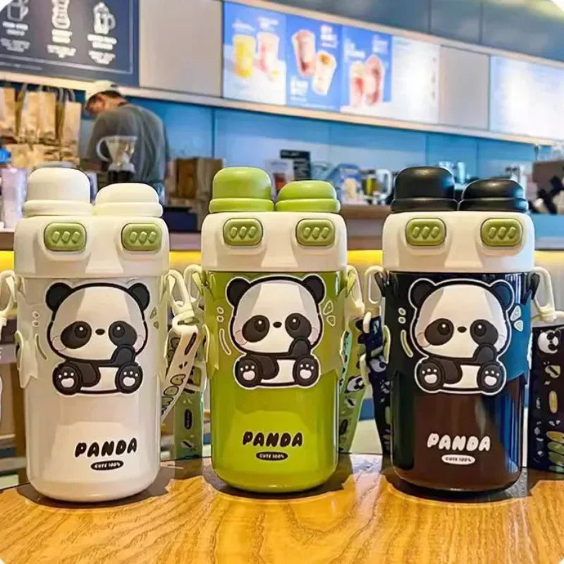 XW Panda Double Lid Insulated Cup 316 Stainless Steel